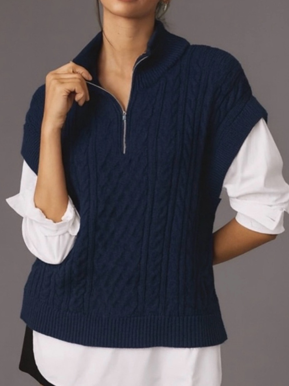 Anthropologie pilcro cable knit sweater vest size extra small